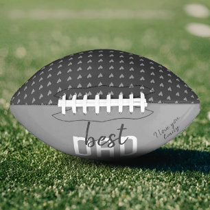 Best Dad Grey Heart Pattern Father`s Day Football