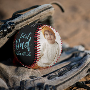 Best Dad   Hand Lettered Two Photo Collage Baseball