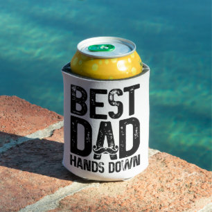 Best Dad Hands Down Dad Joke Moustache Lover Can Cooler