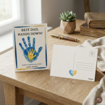 Best Dad, Hands Down! Watercolor Handprint Design