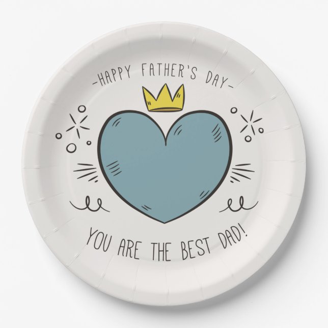 Best Dad Happy Father's Day | Paper Plate (Front)