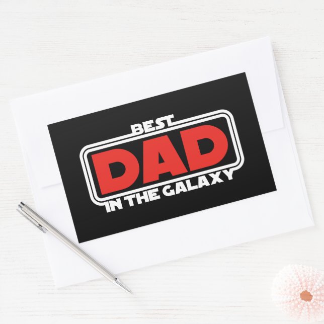 Best Dad in the Galaxy Rectangular Sticker (Envelope)