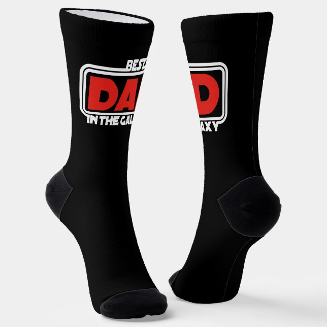 Best Dad in the Galaxy Socks (Angled)