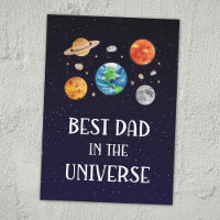 Best Dad in The Universe Quote Fathers Day Flat