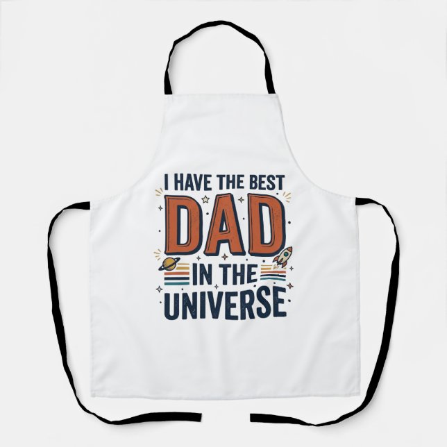 Best Dad in the Universe Space Vector Design_1 Apron (Front)
