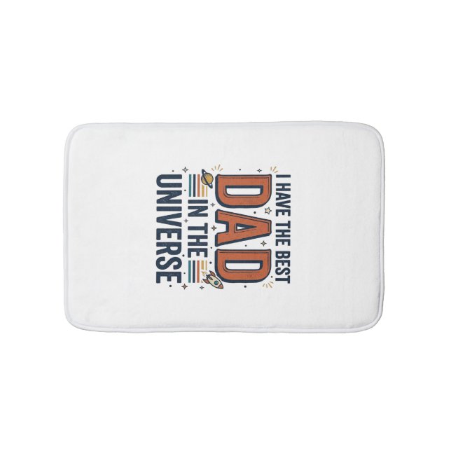 Best Dad in the Universe Space Vector Design_1 Bath Mat (Front)