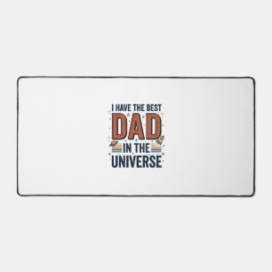 Best Dad in the Universe Space Vector Design_1 Desk Mat