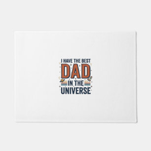 Best Dad in the Universe Space Vector Design_1 Doormat