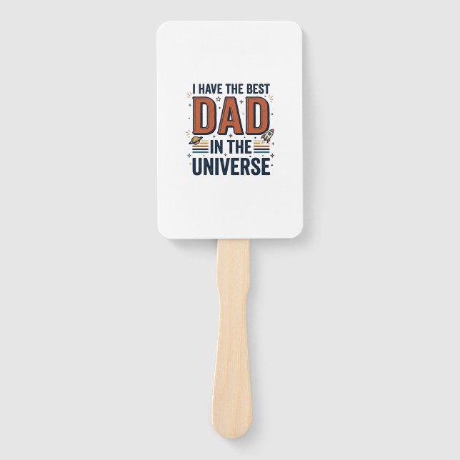 Best Dad in the Universe Space Vector Design_1 Hand Fan (Front)
