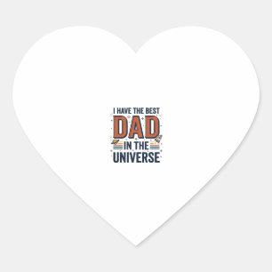 Best Dad in the Universe Space Vector Design_1 Heart Sticker