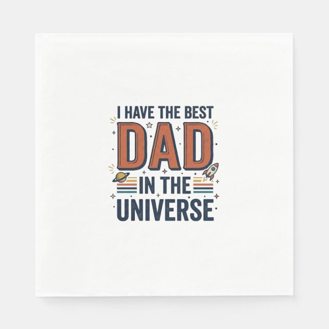 Best Dad in the Universe Space Vector Design_1 Napkin (Front)