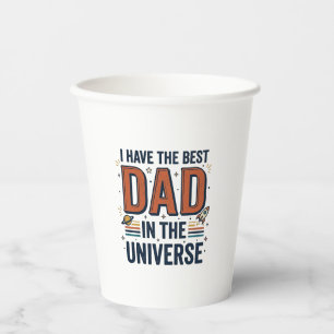 Best Dad in the Universe Space Vector Design_1 Paper Cups