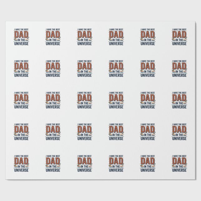 Best Dad in the Universe Space Vector Design_1 Wrapping Paper (Flat)