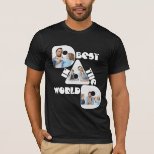 BEST DAD IN THE WORLD 3 photos collage For Dark T-Shirt