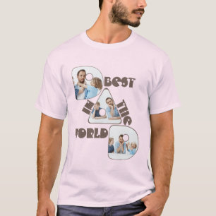 BEST DAD IN THE WORLD, 3 photos collage, pine cone T-Shirt
