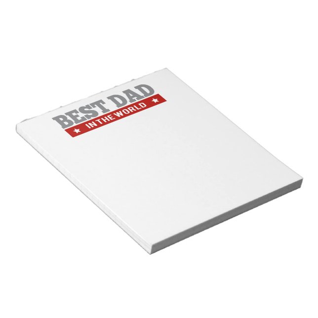 Best Dad in the World Argyle Patterned Notepad (Angled)