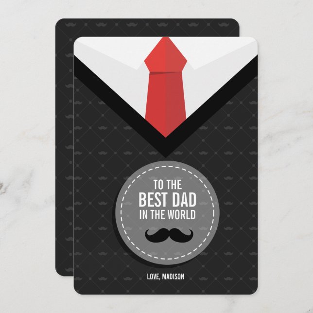 Best Dad In The World Father's Day Birthday Card (Front/Back)