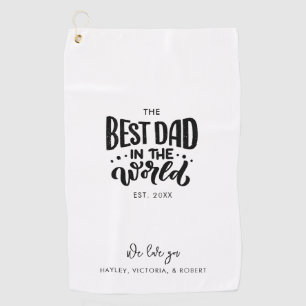 Best Dad in the World Fathers Day Personalised Golf Towel