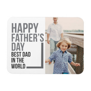 Best Dad in the World Father's Day Photo Magnet
