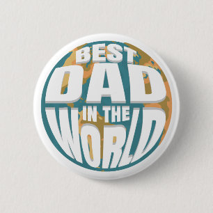 Best Dad in the World Father's Day Retro Earth 6 Cm Round Badge