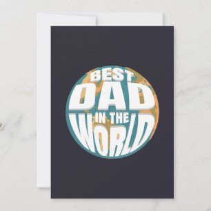 Best Dad in the World Father's Day Simple Vintage Holiday Card