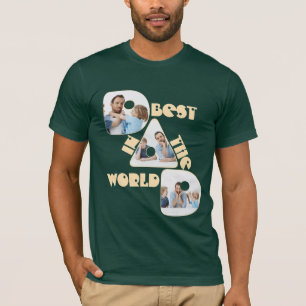 BEST DAD IN THE WORLD, photo collage, light peach T-Shirt