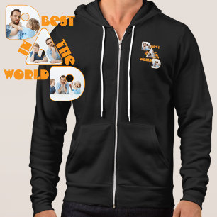 BEST DAD IN THE WORLD, photo collage orange Hoodie