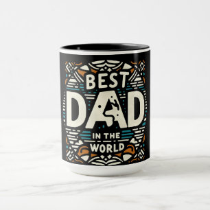 Best Dad In The World - Retro Geometric Mug