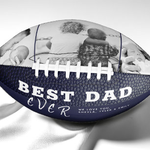 Best Dad Leather Father`s Day 3 Photo Collage Football