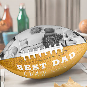 Best Dad Leather Father`s Day 3 Photo Collage Football