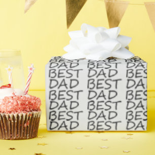 Best dad light grey black modern Father's day gift Wrapping Paper