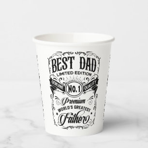Best Dad Limited Edition Premium Father Paper Cups