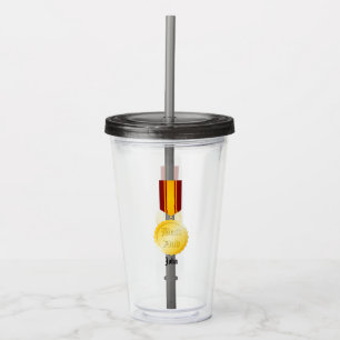Best Dad Medal Brooch Father’s Day Acrylic Tumbler
