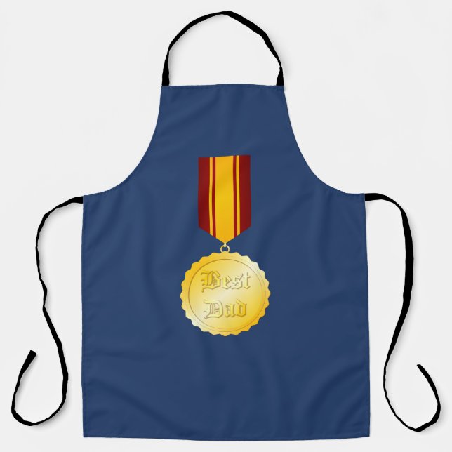 Best Dad Medal Brooch Father’s Day Apron (Front)