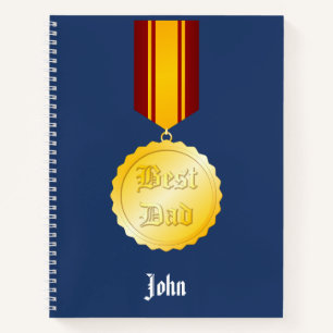 Best Dad Medal Brooch Father’s Day Notebook