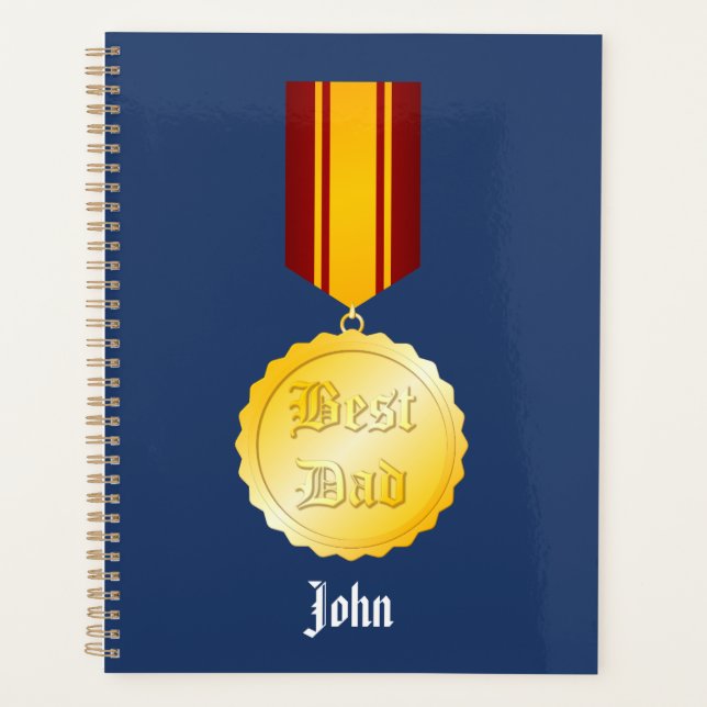 Best Dad Medal Brooch Father’s Day Planner (Front)