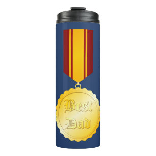 Best Dad Medal Brooch Father’s Day Thermal Tumbler