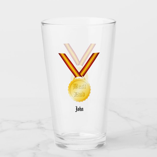 Best Dad Medal Father’s Day Glass (Front)