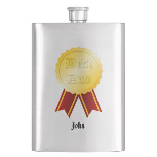 Best Dad Medal Ribbon Father’s Day Hip Flask