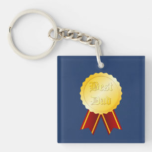 Best Dad Medal Ribbon Father’s Day Key Ring