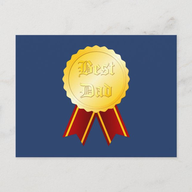 Best Dad Medal Ribbon Father’s Day Postcard (Front)