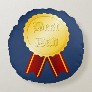Best Dad Medal Ribbon Father’s Day Round Cushion