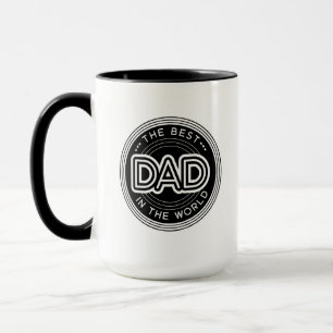 Best Dad Modern Black And White Father's Day Mug