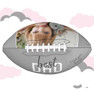 Best Dad Modern Grey Photo Father`s Day Football