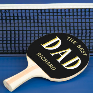 Best Dad Modern Monogram Name Ping Pong Paddle