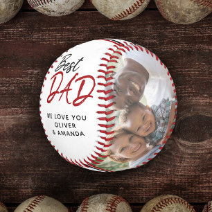Best Dad Modern Script Father`s Day Photo Baseball