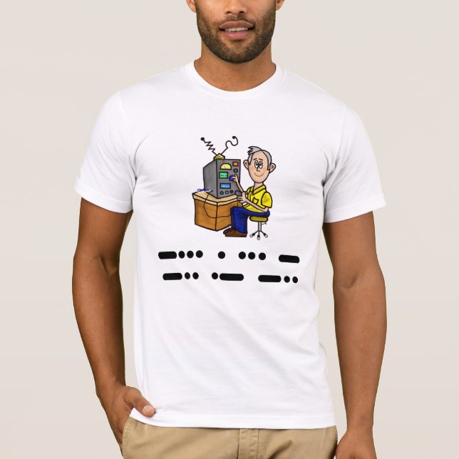 Best Dad Morse Code Ham Radio T-Shirt Customise It (Front)