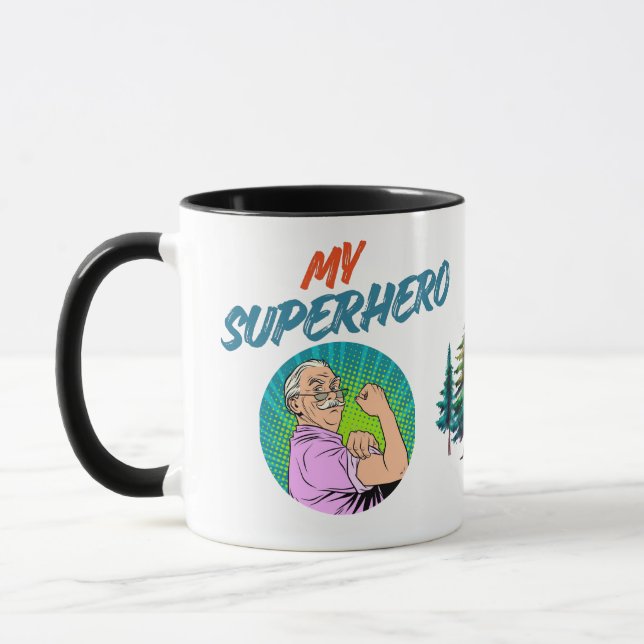 Best Dad My Superhero Custom Father's Day Mug (Left)