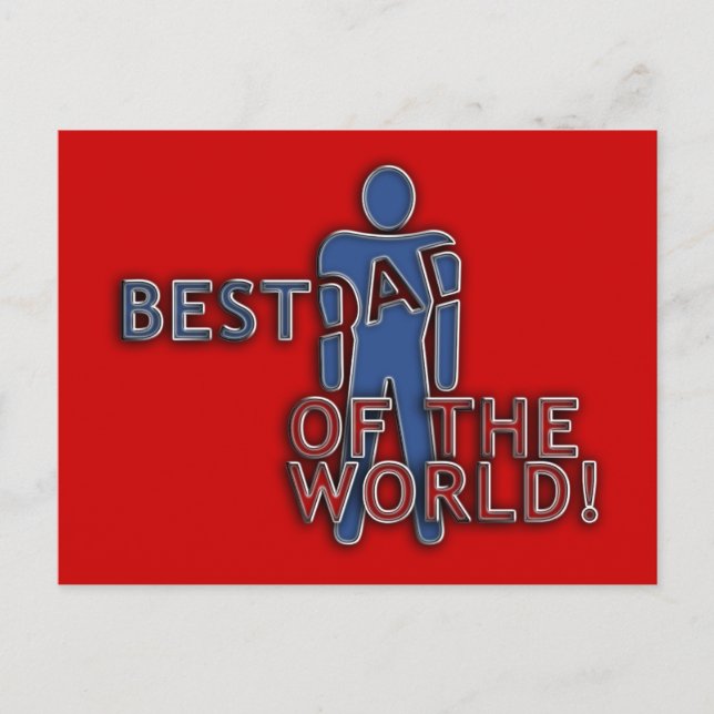BEST DAD OF THE WORLD POSTCARD (Front)