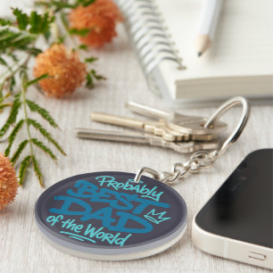 Best Dad of the World T-Shirt Key Ring